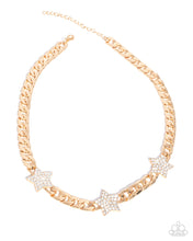 Load image into Gallery viewer, Uncle Sam Stars - Gold necklace E007
