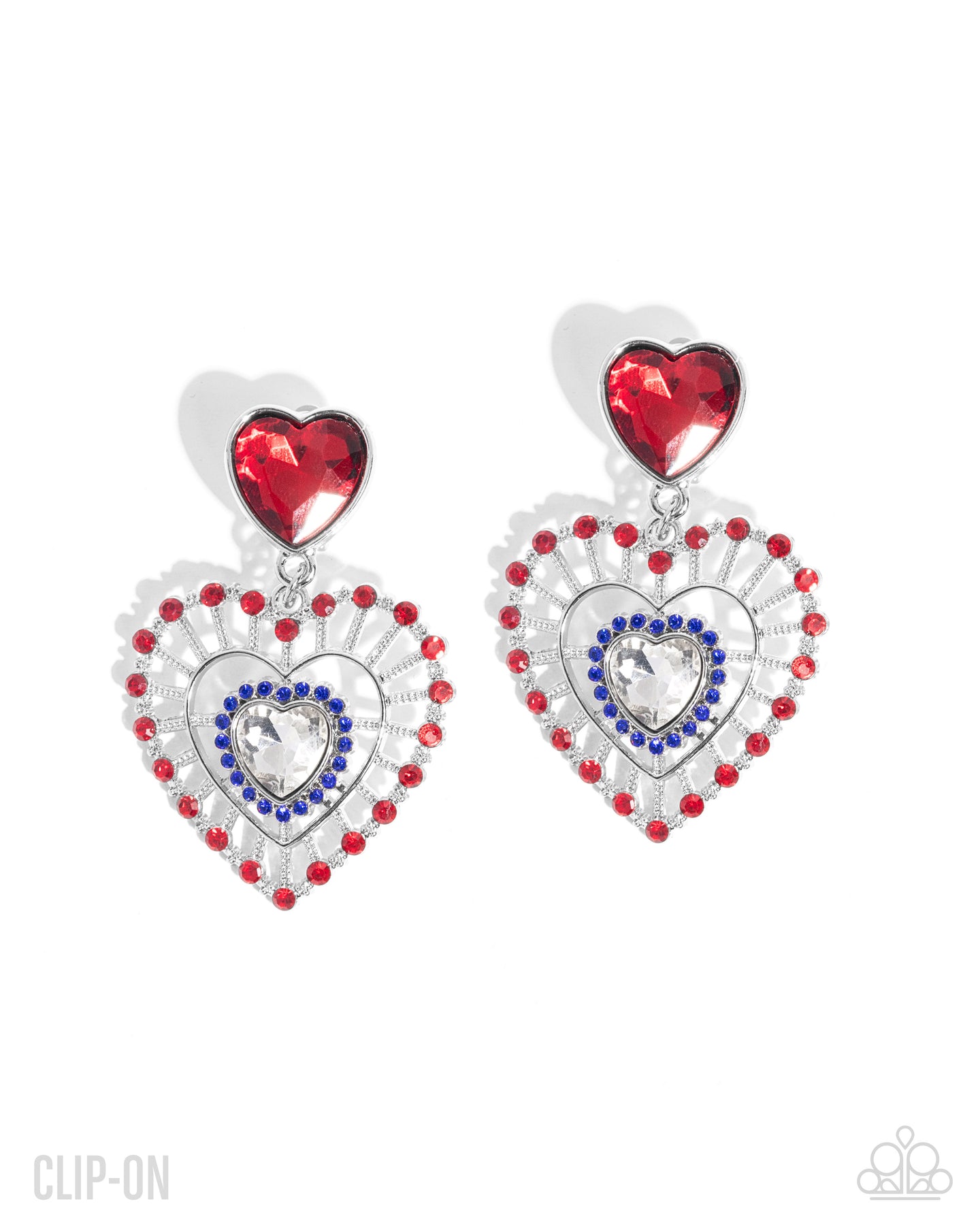 Patriotic Pattern - Multi clip-on earring C003