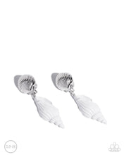 Load image into Gallery viewer, Coastal Collage - White clip-on earring E016
