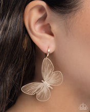 Load image into Gallery viewer, Fluttering Folk - Gold hinge hoop earring D005
