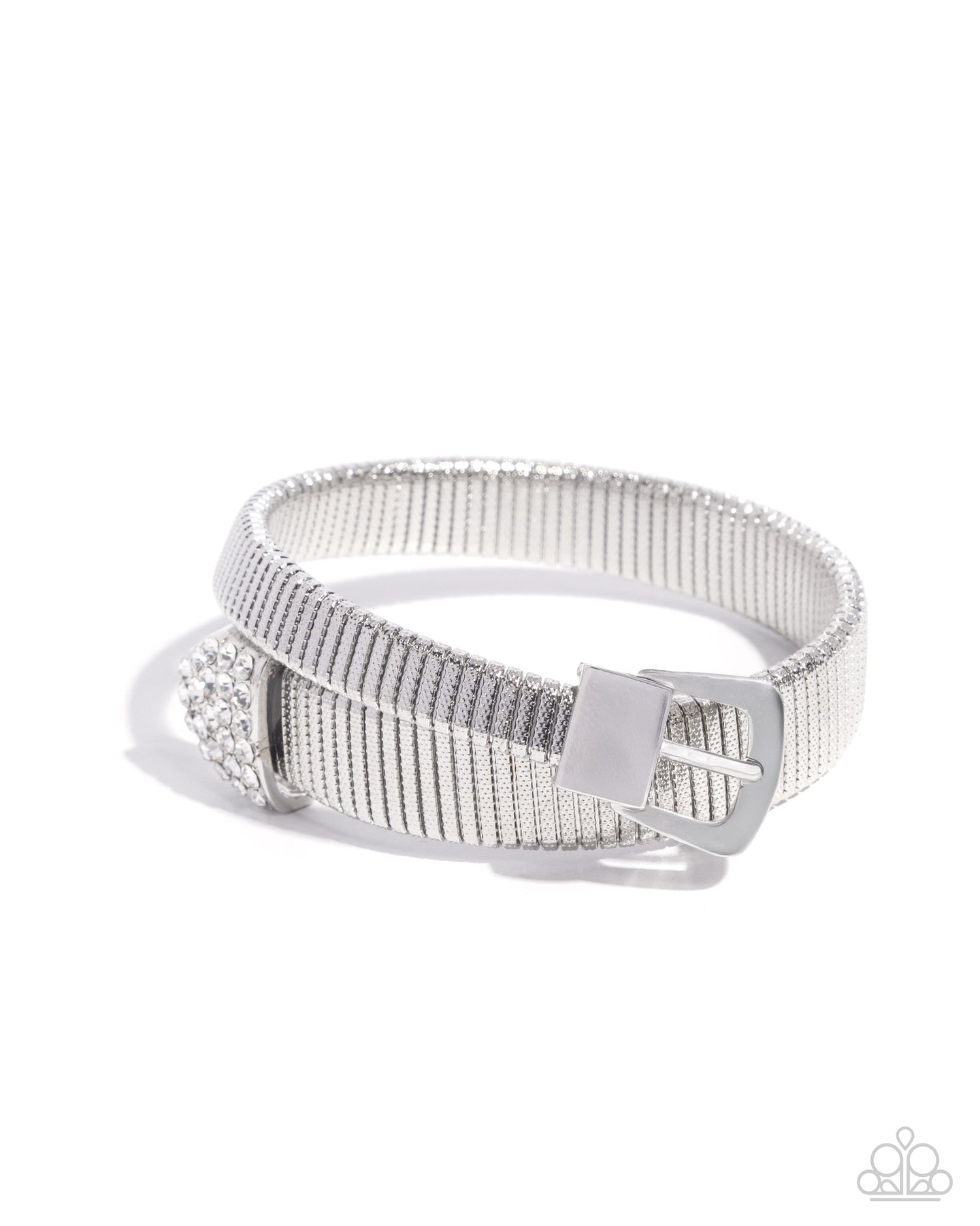 Belted Brilliance - White bracelet E013