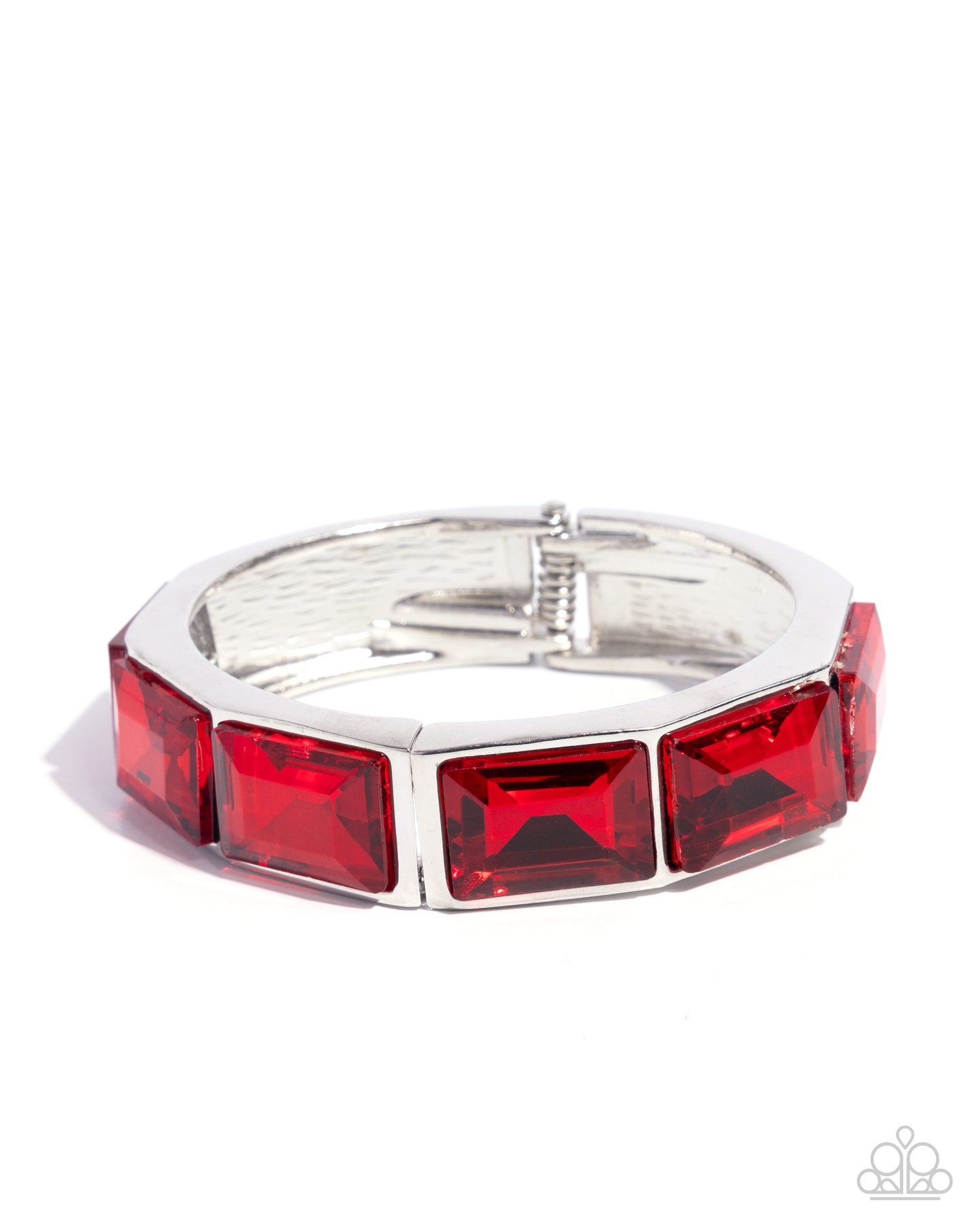 Faceted Freestyle - Red hinge bracelet E057