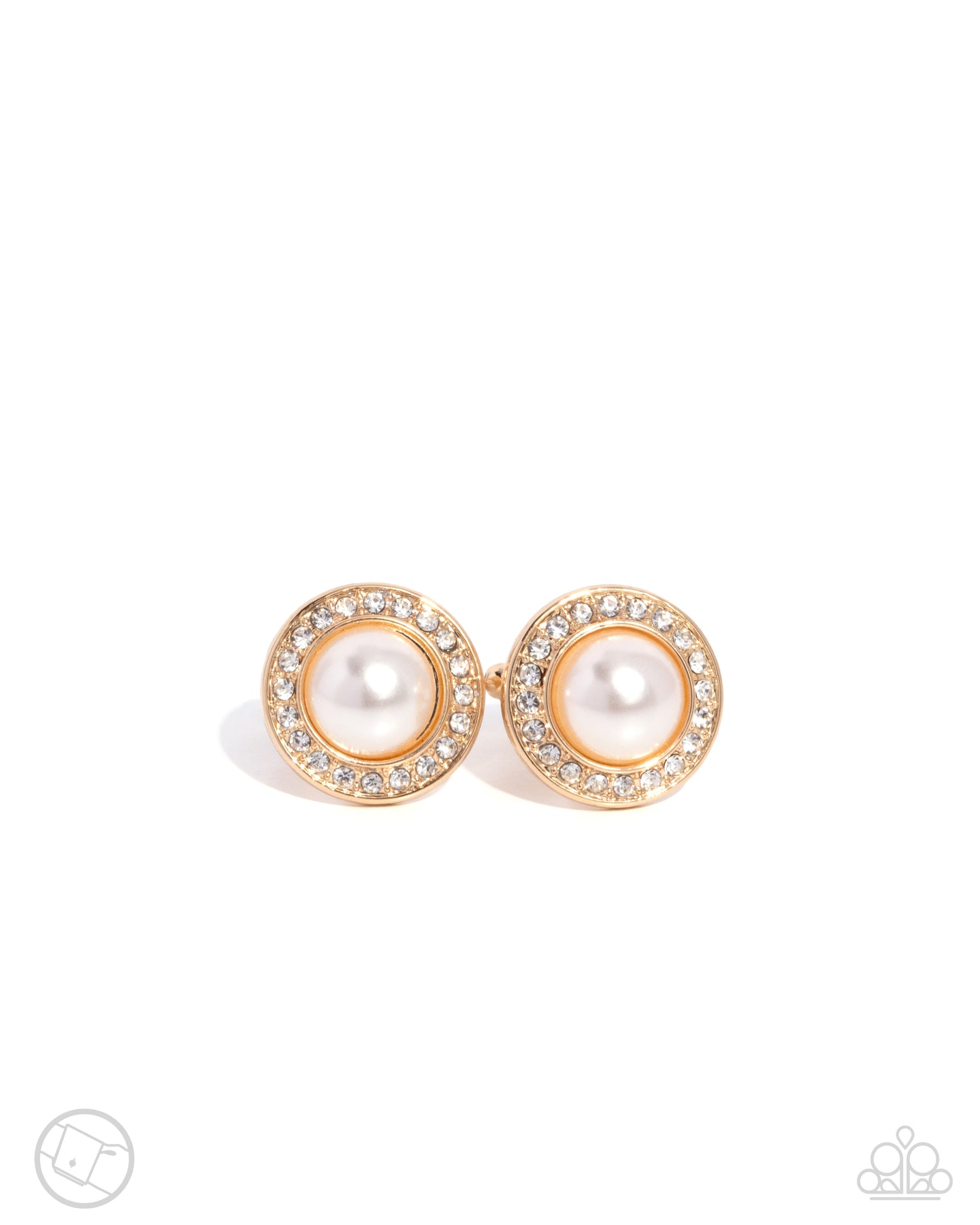 Protective Pearls - Gold men's cuff links A072