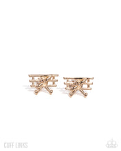 Load image into Gallery viewer, WRIGHT Here! - Gold men&#39;s cuff links D064
