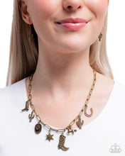 Load image into Gallery viewer, Hoedown Throwdown - Brass necklace D044
