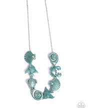 Load image into Gallery viewer, $16 SET: Coastal Shelf - Blue necklace + bracelet D033
