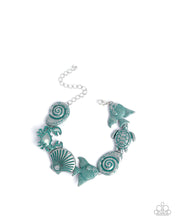 Load image into Gallery viewer, $16 SET: Coastal Shelf - Blue necklace + bracelet D033
