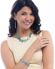 Load image into Gallery viewer, $16 SET: Coastal Shelf - Blue necklace + bracelet D033
