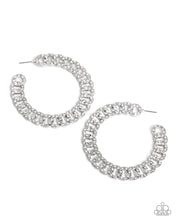 Load image into Gallery viewer, Interlocked Icing - White Hoop earring AUG 2025 LOP E095
