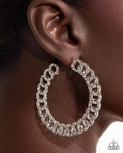 Load image into Gallery viewer, Interlocked Icing - White Hoop earring AUG 2025 LOP E095
