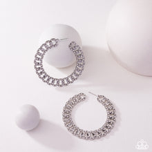 Load image into Gallery viewer, Interlocked Icing - White Hoop earring AUG 2025 LOP E095
