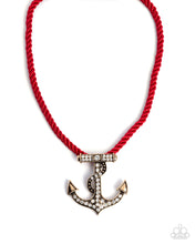 Load image into Gallery viewer, Anchored Allure - Red necklace C003
