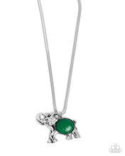 Load image into Gallery viewer, Empathetic Elephant - Green necklace E004
