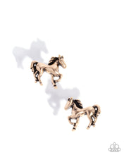 Load image into Gallery viewer, Stallion Selfie - Gold post earring E060
