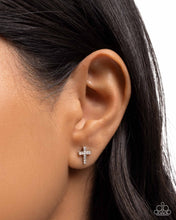 Load image into Gallery viewer, Sacred Shimmer - White post earring F006
