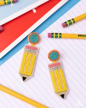 Load image into Gallery viewer, Phenomenal Pencil - Yellow post earring A019
