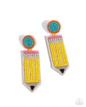 Load image into Gallery viewer, Phenomenal Pencil - Yellow post earring A019
