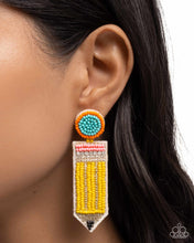 Load image into Gallery viewer, Phenomenal Pencil - Yellow post earring A019
