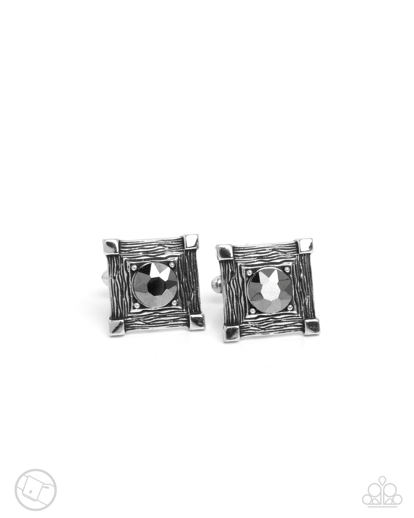 Squared Swagger - Silver men's cuff links E045