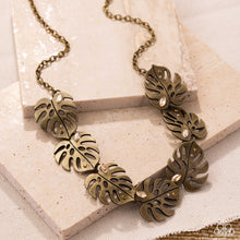 Load image into Gallery viewer, Leafy Legato - Brass necklace E015
