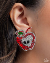 Load image into Gallery viewer, Apple for the Teacher - Red post earring E017
