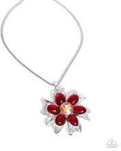 Load image into Gallery viewer, Floral Figurehead - Red necklace B093
