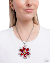 Load image into Gallery viewer, Floral Figurehead - Red necklace B093

