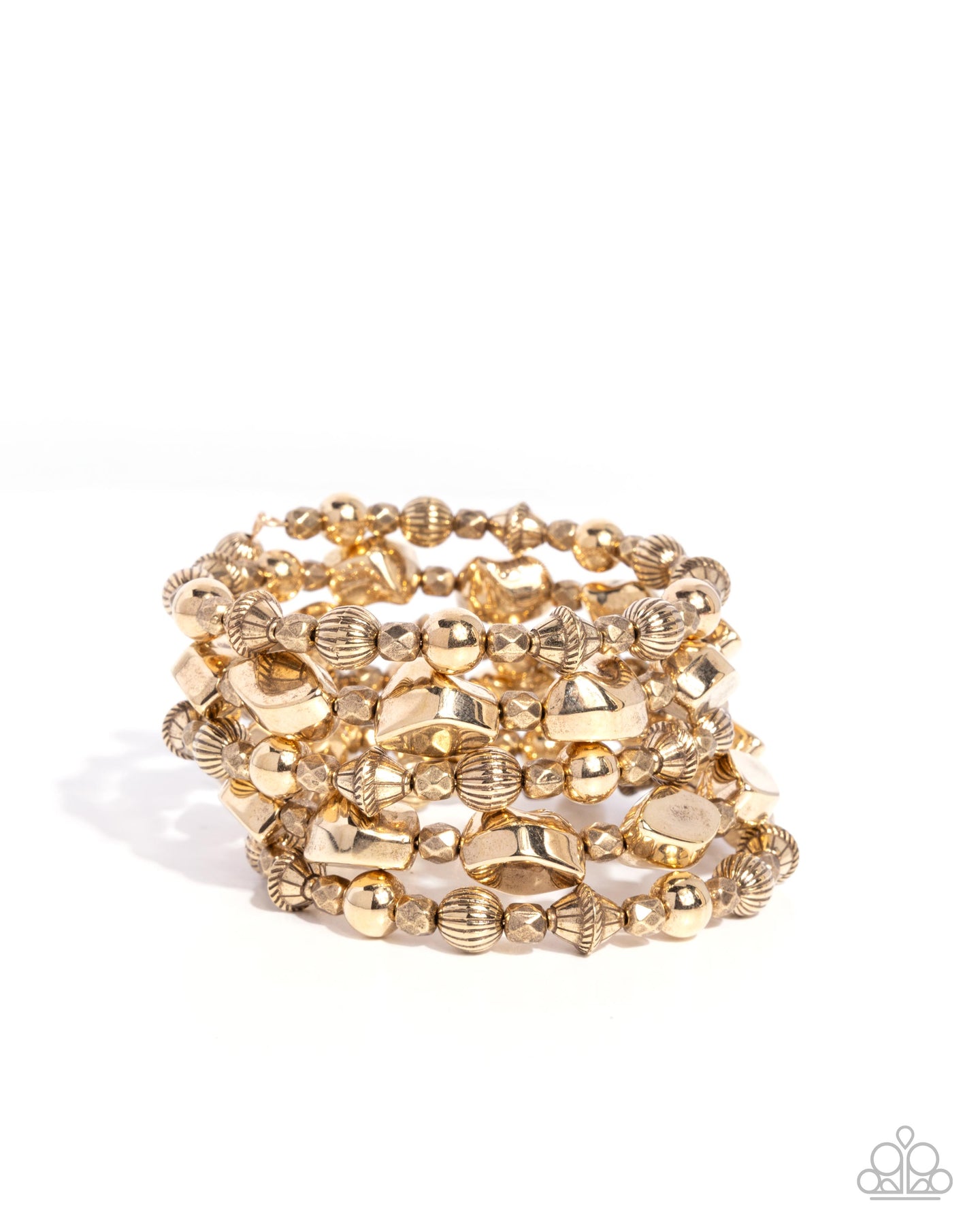 Monochromatic Mosaic - Gold coil bracelet A007