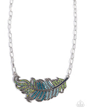 Load image into Gallery viewer, Fancy Feather - Blue necklace BOX 11
