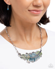 Load image into Gallery viewer, Fancy Feather - Blue necklace BOX 11
