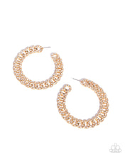 Load image into Gallery viewer, Interlocked Icing - Gold hoop earring B051
