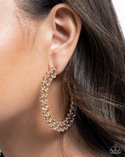 Load image into Gallery viewer, Interlocked Icing - Gold hoop earring B051
