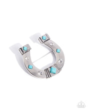 Load image into Gallery viewer, Horseshoe Horizon - Blue Brooch A069
