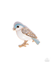 Load image into Gallery viewer, Beneficial Bird - Blue Brooch F112
