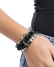 Load image into Gallery viewer, Faceted Fusion - Black bracelet E083
