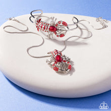 Load image into Gallery viewer, 2pc SET Legendary Lobster - Red necklace + bracelet D031
