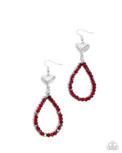 Load image into Gallery viewer, Treasured Teardrops - Red earring G048
