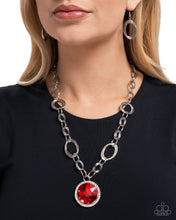 Load image into Gallery viewer, Sophisticated Statement - Red necklace earring A004
