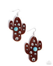 Load image into Gallery viewer, Cactus Cache - Brown earring A014
