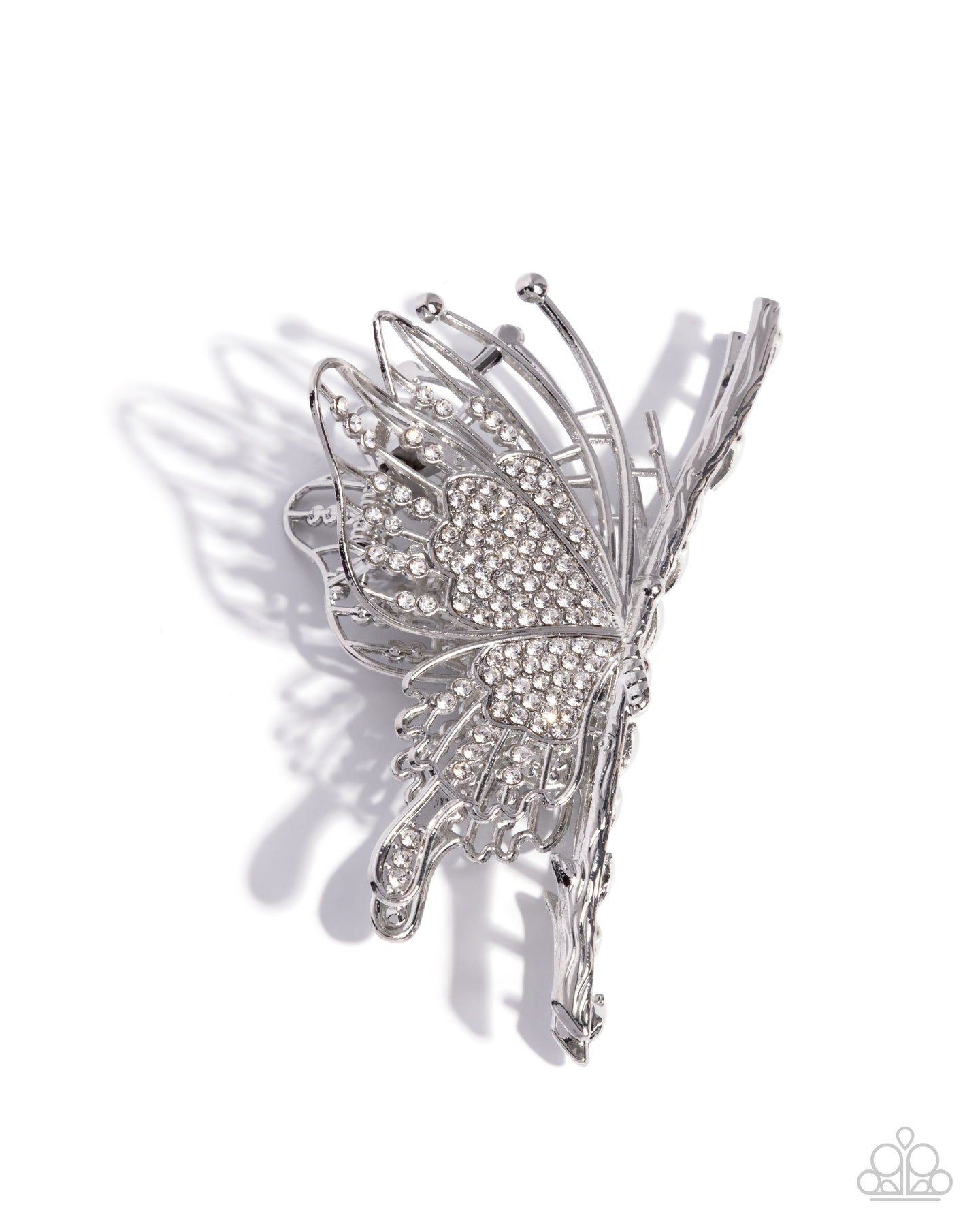 Layered Landing - White claw hair clip E082