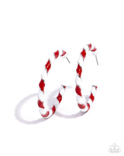 Load image into Gallery viewer, Candy Cane Lane - Red Hoop earring 2025 PINK FRIDAY EXCLUSIVE 2237
