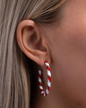 Load image into Gallery viewer, Candy Cane Lane - Red Hoop earring 2025 PINK FRIDAY EXCLUSIVE 2237
