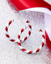 Load image into Gallery viewer, Candy Cane Lane - Red Hoop earring 2025 PINK FRIDAY EXCLUSIVE 2237
