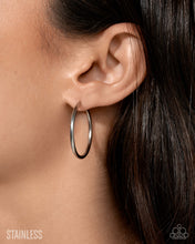 Load image into Gallery viewer, Surmounting Sheen - Silver hoop earring OCT 2025 LOP C003

