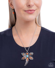 Load image into Gallery viewer, Dauntless Dragonfly - Orange necklace A034
