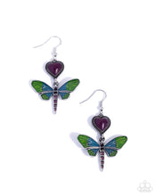 Load image into Gallery viewer, Dragonfly Devotion - Purple earring D054
