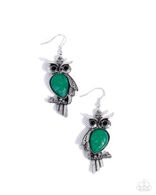 Load image into Gallery viewer, Owl Observation - Green earring 11/20 preorder
