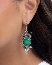 Load image into Gallery viewer, Owl Observation - Green earring 11/20 preorder
