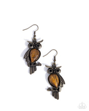 Load image into Gallery viewer, Owl Observation - Brass earring earring 11/11 preorder
