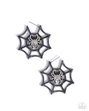 Load image into Gallery viewer, Spiderweb Showcase - Black hoop earring G021
